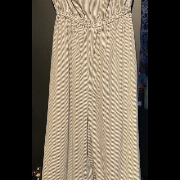 FINE STRIPE STRAPLESS JUMPSUIT - Picture 5 of 5